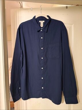 Hiroshi Kato Button-Down Shirt in Dark Navy